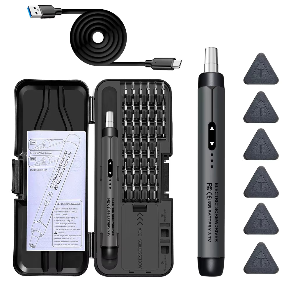 Electric Screwdriver Set Precision Power Tool Kit Rechargeable Wireless Mini Small Bits for Mobile Cell Computer Repair CRV