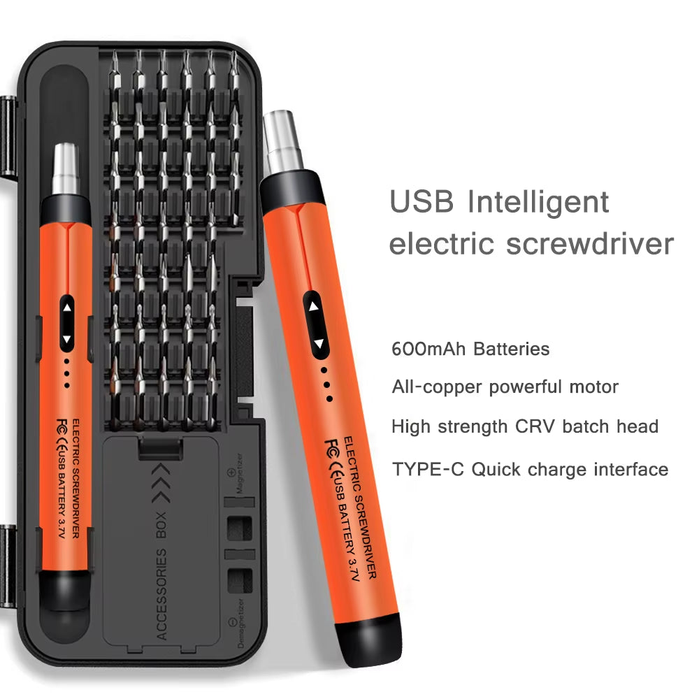 Electric Screwdriver Set Precision Power Tool Kit Rechargeable Wireless Mini Small Bits for Mobile Cell Computer Repair CRV