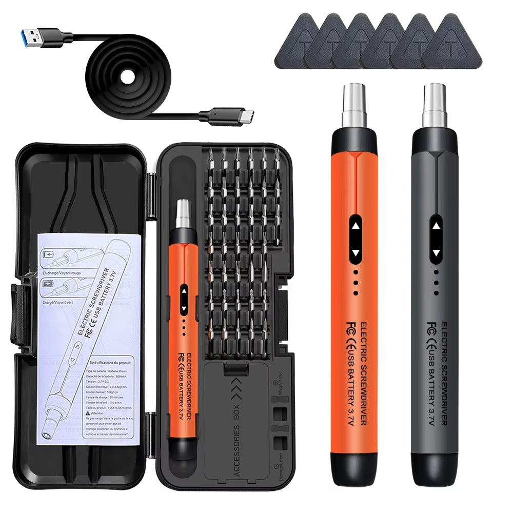 Electric Screwdriver Set Precision Power Tool Kit Rechargeable Wireless Mini Small Bits for Mobile Cell Computer Repair CRV
