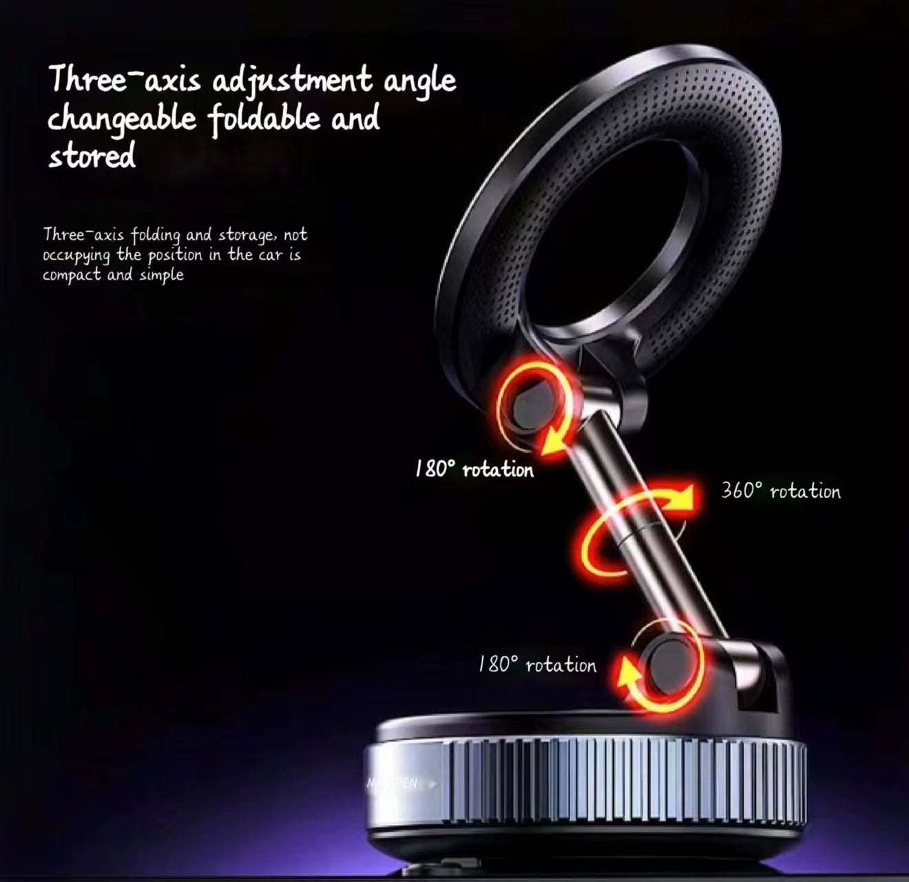 Strong Magnetic Mobile Phone Stand 720° Foldable round Bracket Car Holder Support for Universal Phones Mount Holders in Car