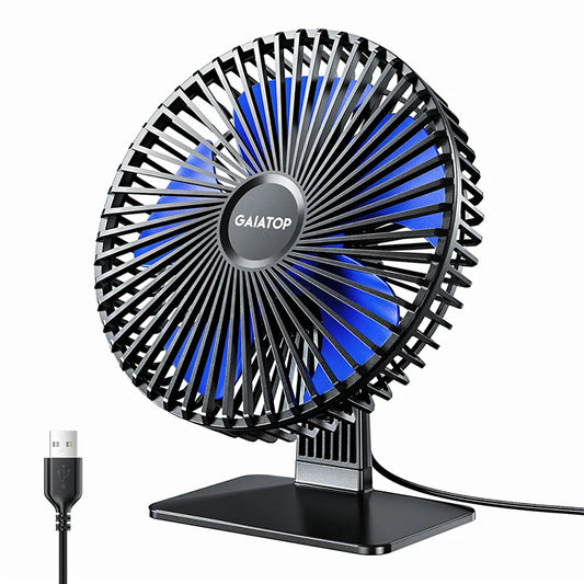 GAIATOP Desk Fan Portable USB Fan 90° Adjustable Cooling Fan Mute 4 Speed Adjustment Ultra Quiet Suitable for Home Desk Office