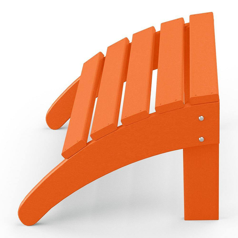 District Orange Plastic Outdoor Adirondack Chair Ottoman