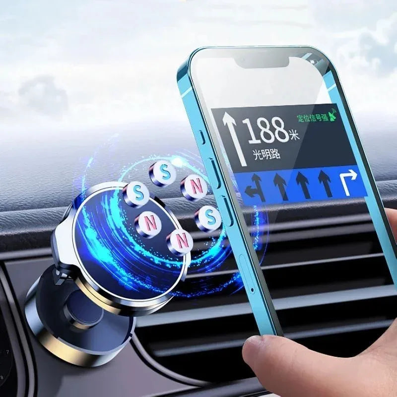 Strong Magnetic Mobile Phone Stand 720° Foldable round Bracket Car Holder Support for Universal Phones Mount Holders in Car