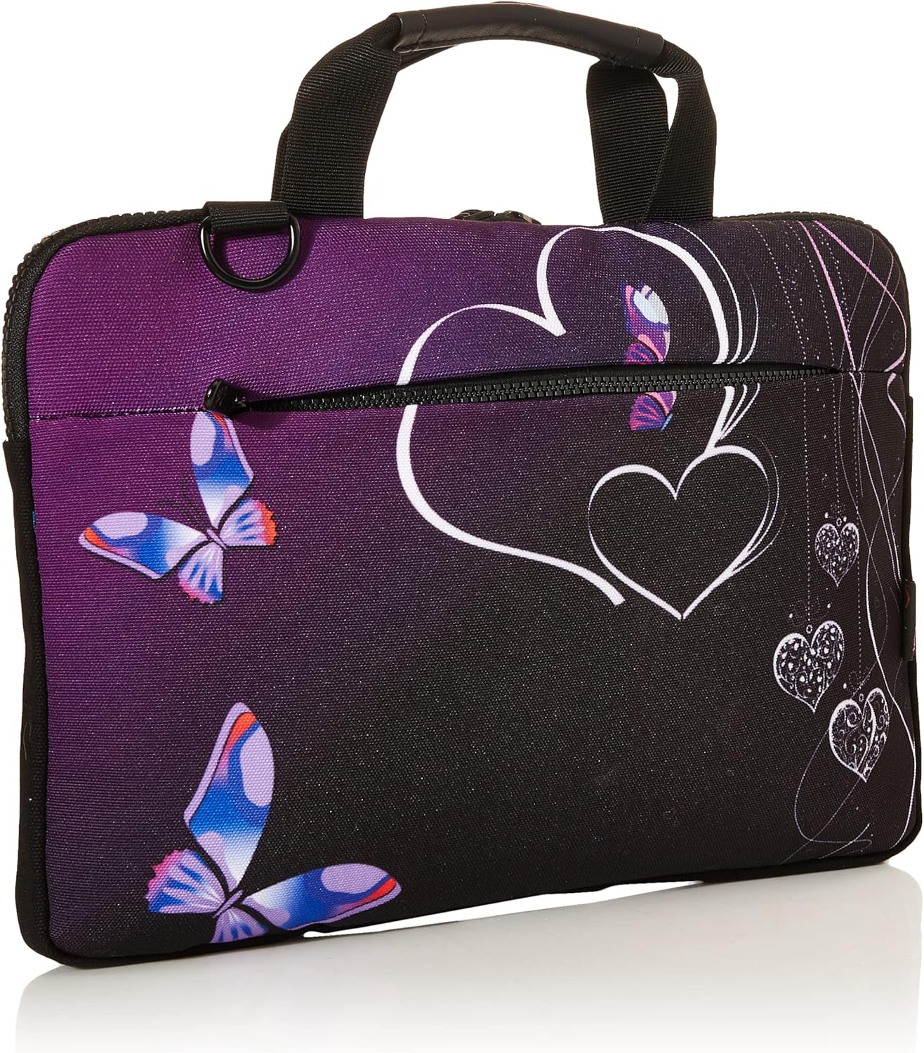 Purple Butterflies Canvas Laptop Carrying Shoulder Sleeve Case Protective Bag Briefcase Fits 11.6 12 12.9 13 13.3 Inches Laptop Ultrabook Netbook CSH-05
