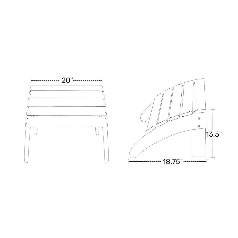 District Orange Plastic Outdoor Adirondack Chair Ottoman