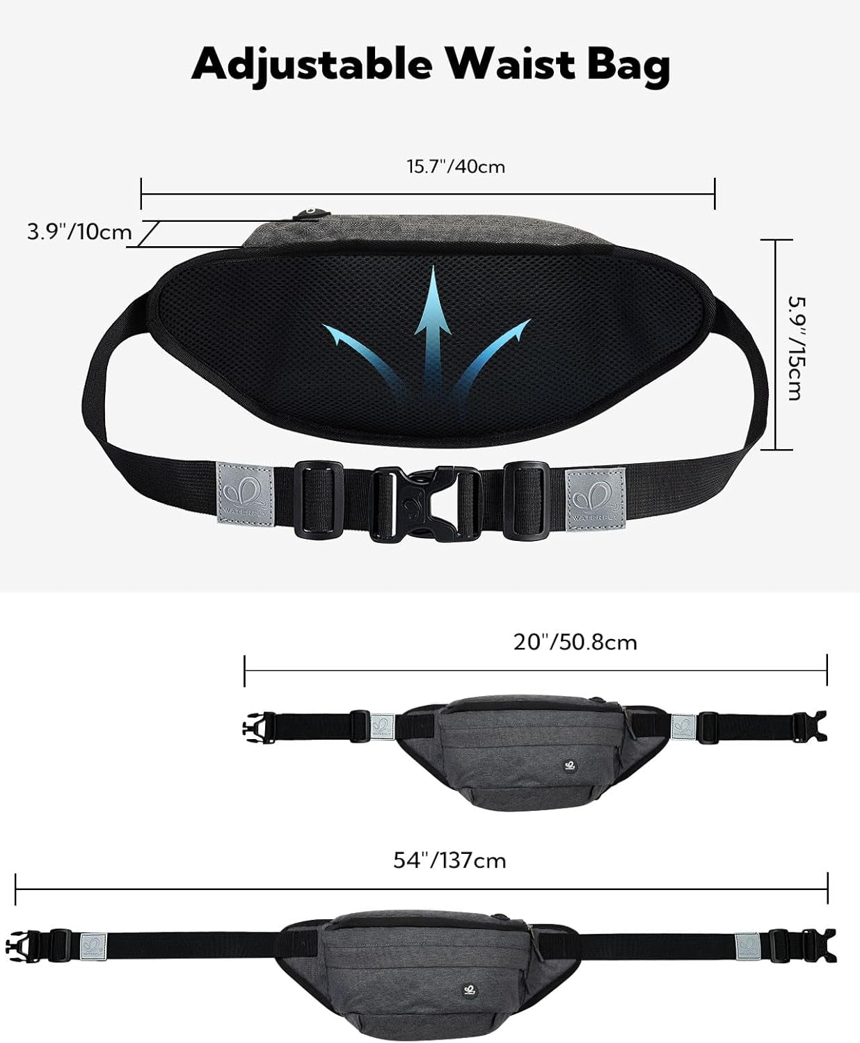 Running Belt Fanny Pack: Runner Marathon Jogging Waist Pack Sport Workout Exercise Fitness Phone Holder Belt for Men Women Jogger Slim Waistband Black