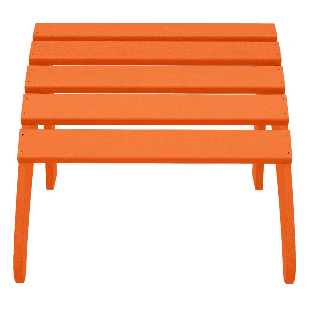 District Orange Plastic Outdoor Adirondack Chair Ottoman