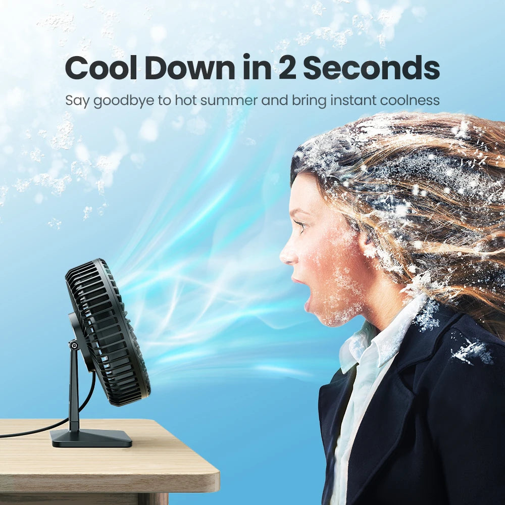 GAIATOP Desk Fan Portable USB Fan 90° Adjustable Cooling Fan Mute 4 Speed Adjustment Ultra Quiet Suitable for Home Desk Office